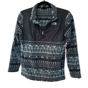 The North Face Girls Aztec 1/4 Zip Fleece Jacket Black Size 14-15